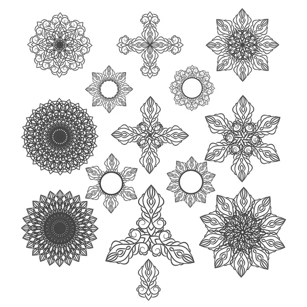 Mandalas Ornement rond Pattern Vintage éléments décoratifs eps — Image vectorielle