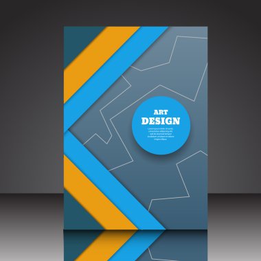 Soyut şerit tasarımı kompozisyon A4 broşür eps10 vektör