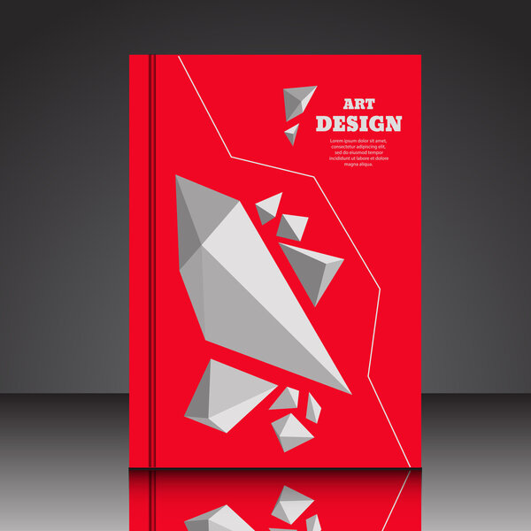 Abstract composition text frame surface red A4 brochure title sh