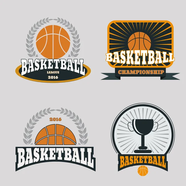 Ensemble de logo de championnat de basket-ball vecteur eps 10 — Image vectorielle