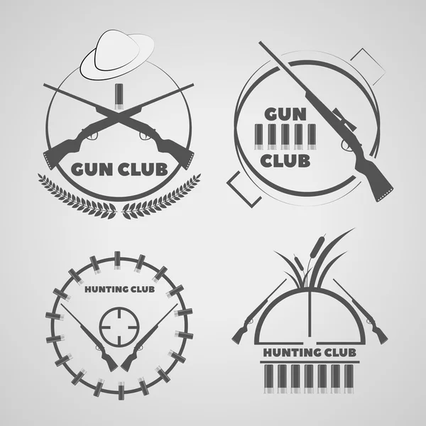 Vintage gun club címkék emblémák és a design elemek eps 10 — Stock Vector