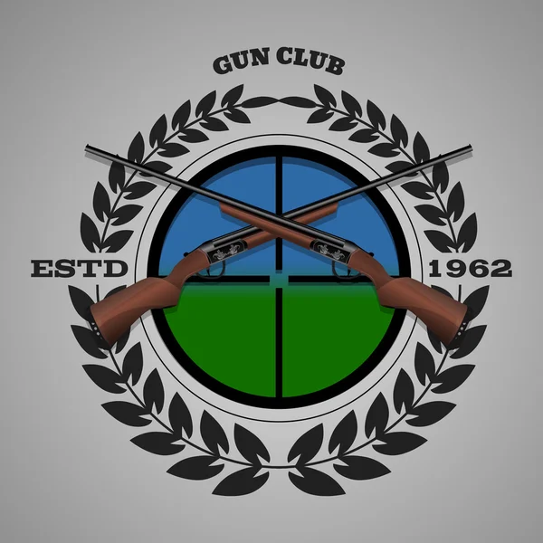 Vintage gun club címkék jelképet és design elemek eps 10 — Stock Vector