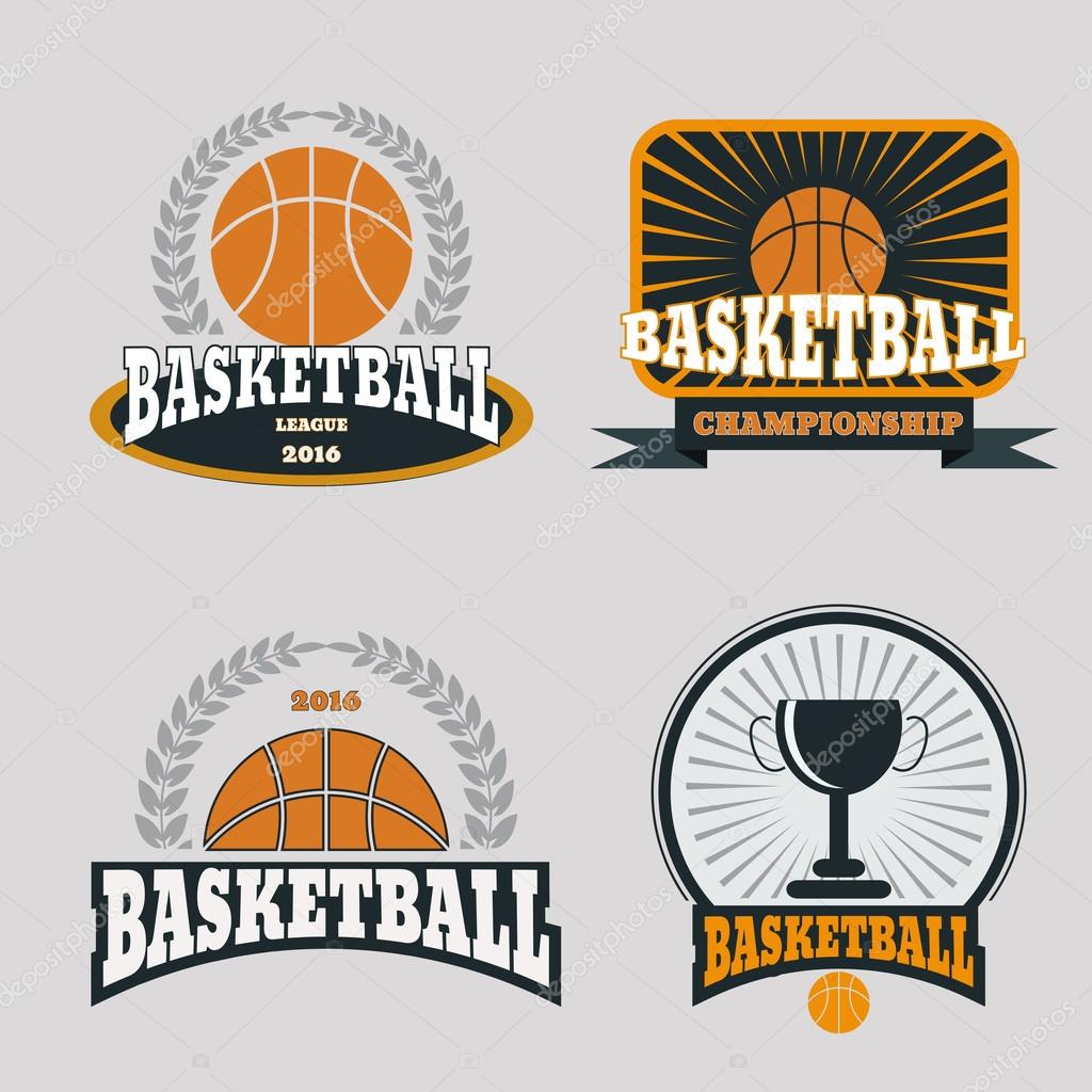 Basketball championship logo set vector eps 10