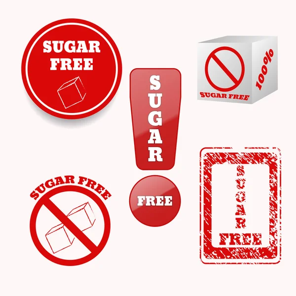 Sugar free red  sticker eps 10 vector illustration — Stock Vector