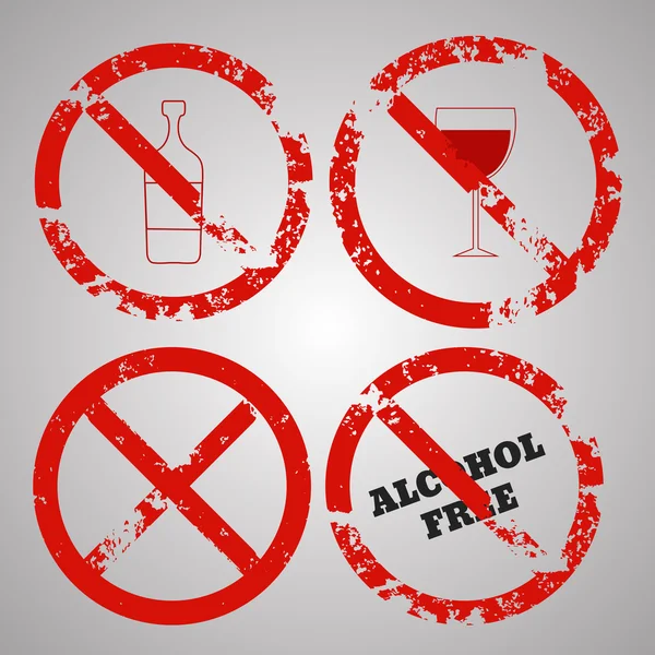 Iconos libres de alcohol set vector eps 10 ilustración — Vector de stock