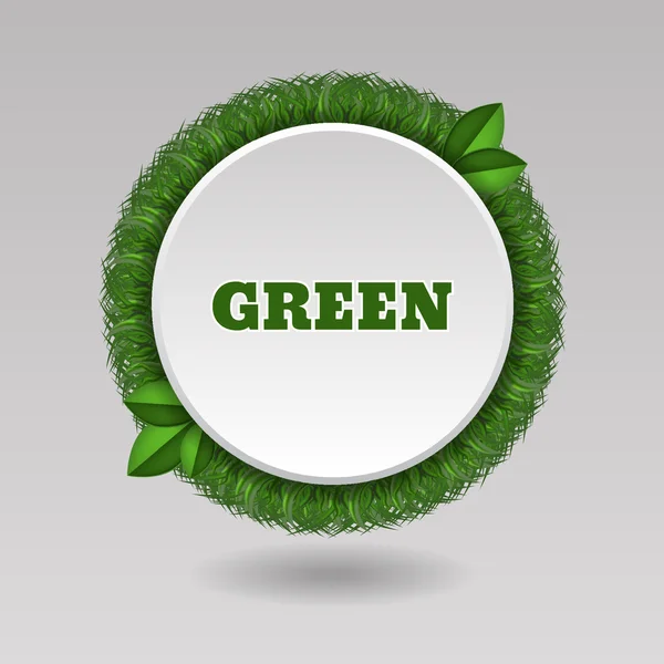Grasgrünes Öko-Kreis-Label natürlicher Vektor eps 10 — Stockvektor