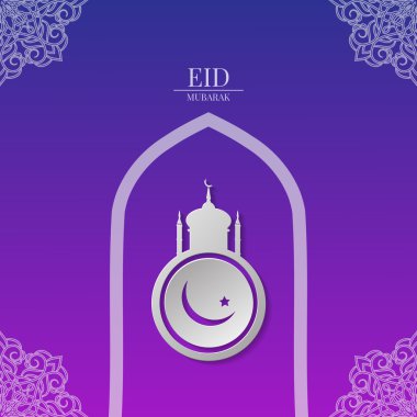 Eid Mubarak arka plan için tebrik kartı kutlama vektör eps 