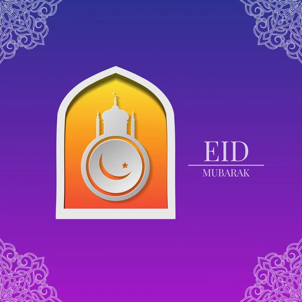 Eid Mubarak background  greeting card celebration vector eps 10 — Stock Vector