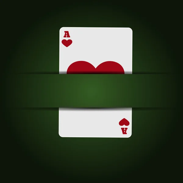 Esnaf yeşil casino arka plan ile kart eps 10 vektör — Stok Vektör