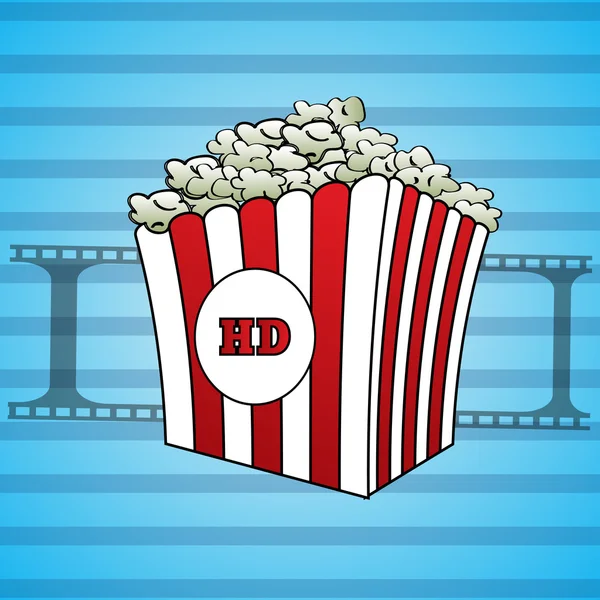 Filmstrips y un icono de palomitas de maíz hd vector eps 10 — Vector de stock