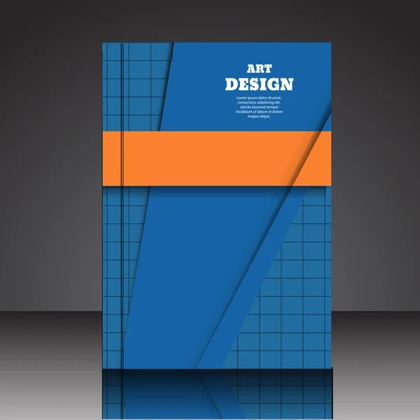 Línea azul cuadrícula composición abstracta A4 folleto fondo eps1 — Vector de stock