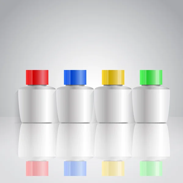 Set von realistischen Farbe Flasche für Kosmetik, Farbe isoliert crea — Stockvektor
