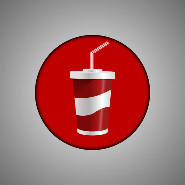 Papper kopp ikonen röd för läsk eller kall dryck vektor illustratio — Stock vektor