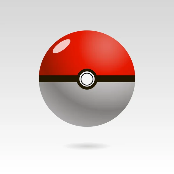 Vermelho branco pokeball vetor ilustração eps 10 — Vetor de Stock