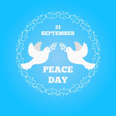 Uluslararası Barış günü Mavi kart eps 10 vektör