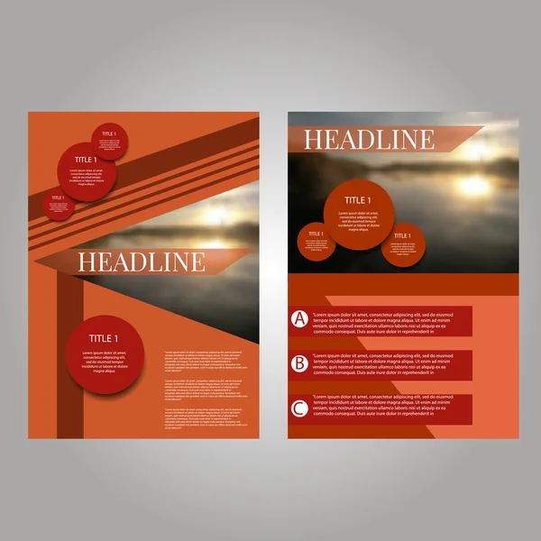 Relatório anual do Orange Vector Folheto Folheto Folheto Folheto modelo desi — Vetor de Stock