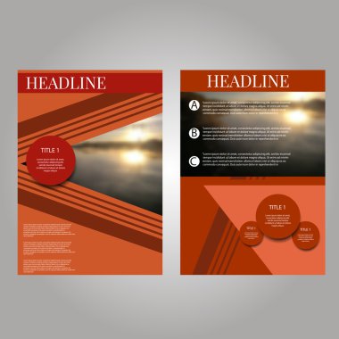 Turuncu kırmızı vektör yıllık rapor broşür broşür ve ilan şablonu 