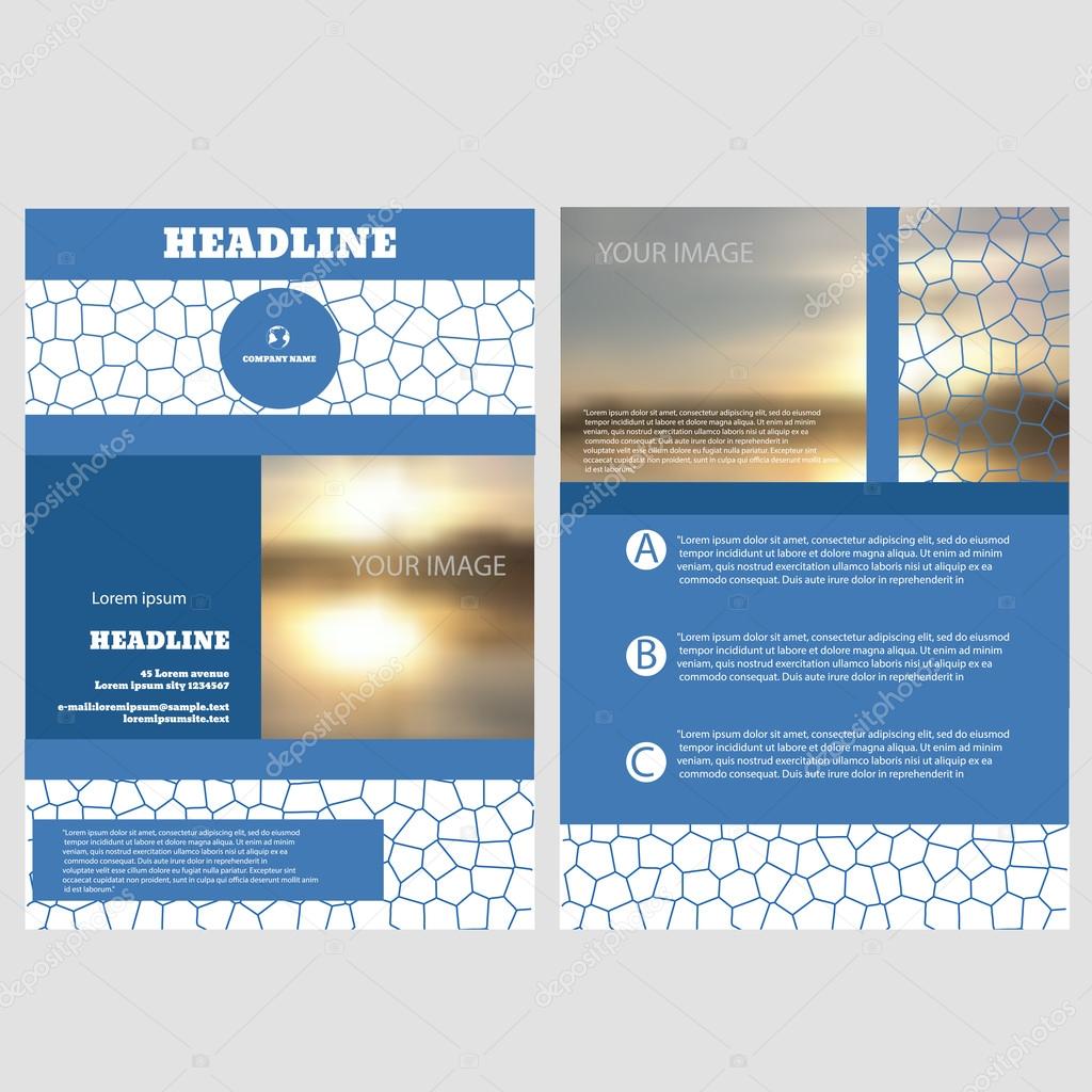 Blue annual report brochure flyer design template leaflet cover 