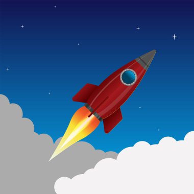 Roket gemisi fırlatma arkaplan vektörü başlangıç ve yaratıcı fikir olarak 10 iş ürünü kavramını öne sürdü