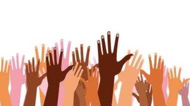 Farklı ten renginde insanların ellerini daire şeklinde bir arada gösteren bir video. 