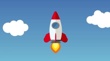 Gökyüzünde roket uçuşu düz düz HD video 1920 x1080