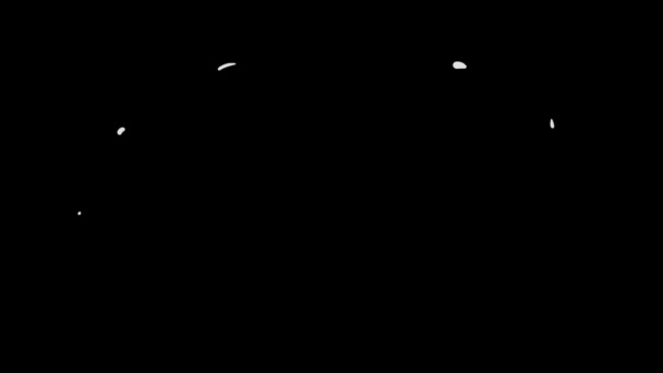 Alb Sus Desen Animat Fum Chroma Cheie Negru Full Video — Videoclip de stoc
