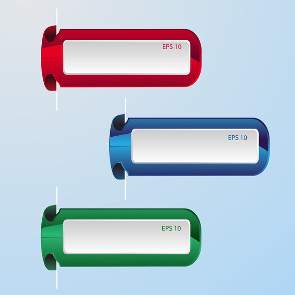 Abstract vector labels set red blue green