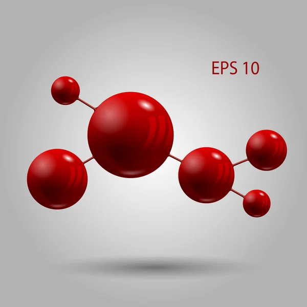 Web kırmızı molekule tasarım eps 10 soyut — Stok Vektör