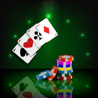 Vektör arka plan eps 10 Casino fişi ve kartları