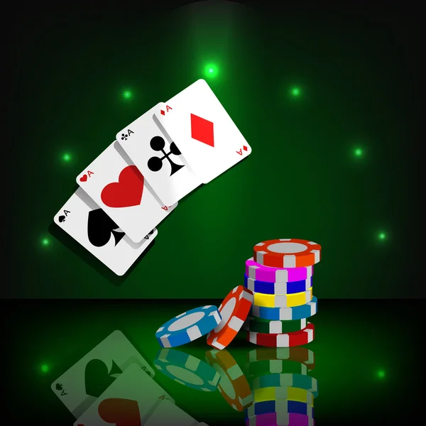 Casino chips en kaarten vector achtergrond eps 10 — Stockvector