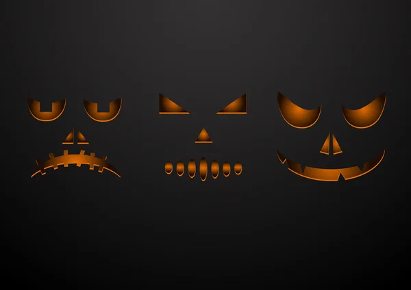 Halloween três máscara preto fundo eps 10 vetor —  Vetores de Stock