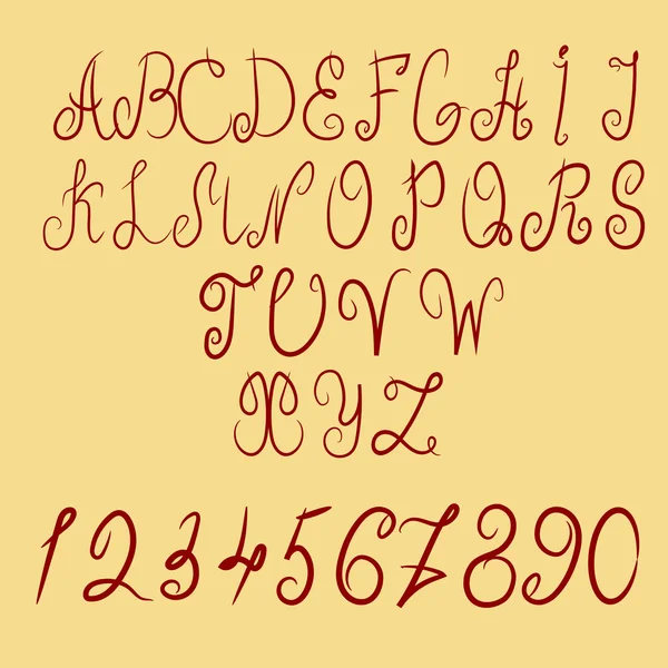 Vector hand dras kalligrafiska alfabetet eps 10 — Stock vektor
