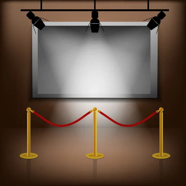 Intérieur avec cadre photo blanc et illustration vectorielle de banc — Image vectorielle
