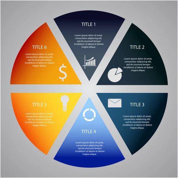 Vektorkreis-Infografik. Vorlage für Diagramm, Grafik, Präsentation — Stockvektor