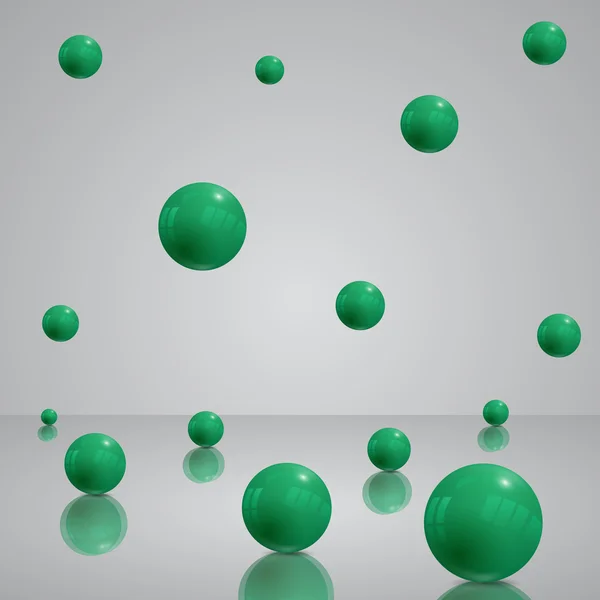 Fondo 3D abstracto con bolas verdes, diseño de vectores Eps 10 . — Vector de stock
