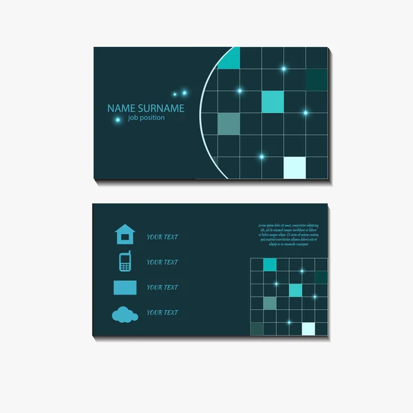 Conjunto de tarjetas de visita modernas azules eps10 Vector Design — Vector de stock