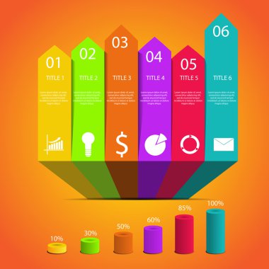Vektör eps 10 Infographic şablon diyagramı grafik presentati için