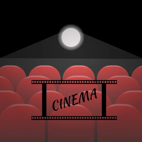 Rows of red cinema or theater seats  of vector eps 10 — Stock Vector