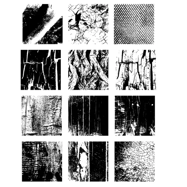 纹理邮票 eps 10 套 Grunge 和木制形状 — 图库矢量图片