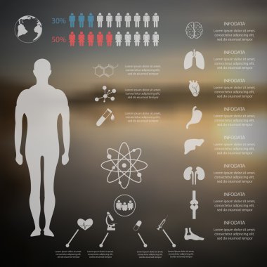 Sağlık ve tıbbi Infographics örnek insan e ile
