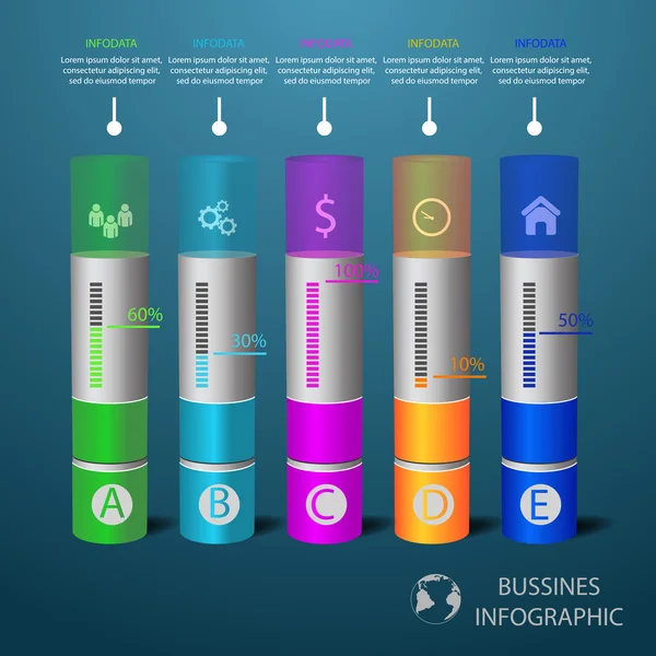 Infographic design template and marketing icons business concept — Stock Vector