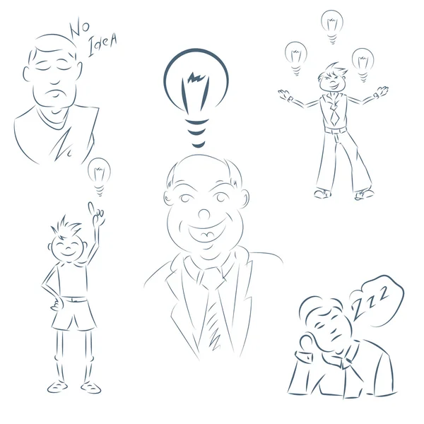 Set Of Hand Drawing Cartoon Happy Person Stock Vector