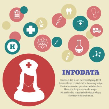 tıbbi simgeler kartı tasarım vektör çizim eps10 