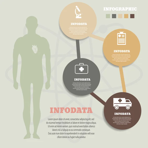 의료 및 의료 infographic 벡터 일러스트 eps 10 — 스톡 벡터