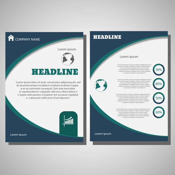 Vector Brochure Flyer ontwerp formaat A4, Front page en terug pagina 's — Stockvector