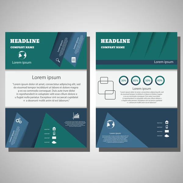 Brochure Dépliant format A4, pages couverture et verso eps 10 — Image vectorielle