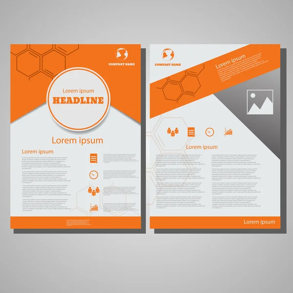 Orange färg broschyr Flyer design layoutmall, storlek A4, Fr — Stock vektor