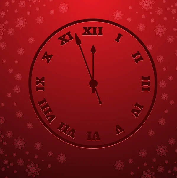 雪の要素を持つベクトル時計デザイン。メリー クリスマス Eps10 — ストックベクタ