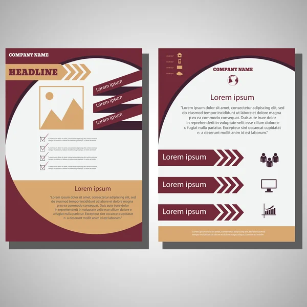 Žlutá červená Brochure Flyer design infographic velikost A4, přední pag — Stockový vektor