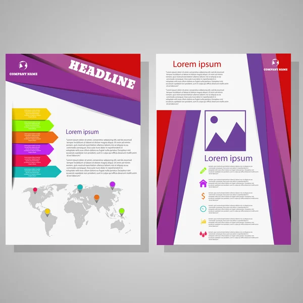 Vector violet design broschyr Flyer design layoutmall, storlek — Stock vektor